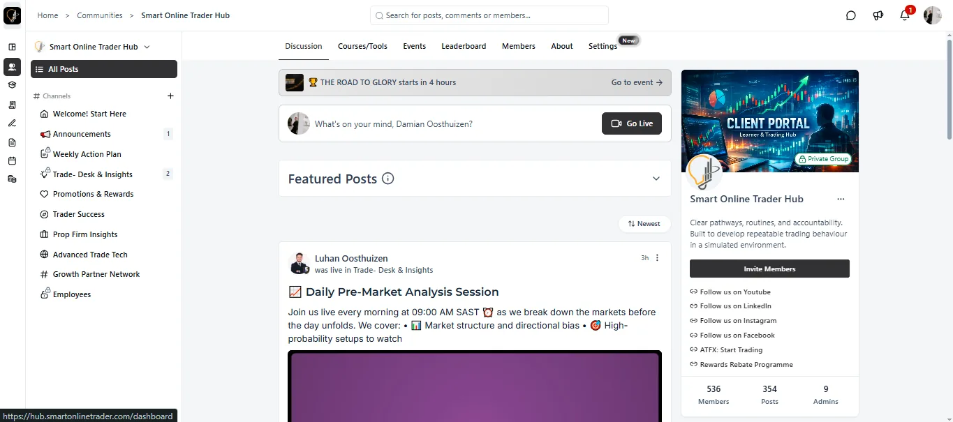 Smart Online Trader Hub community view