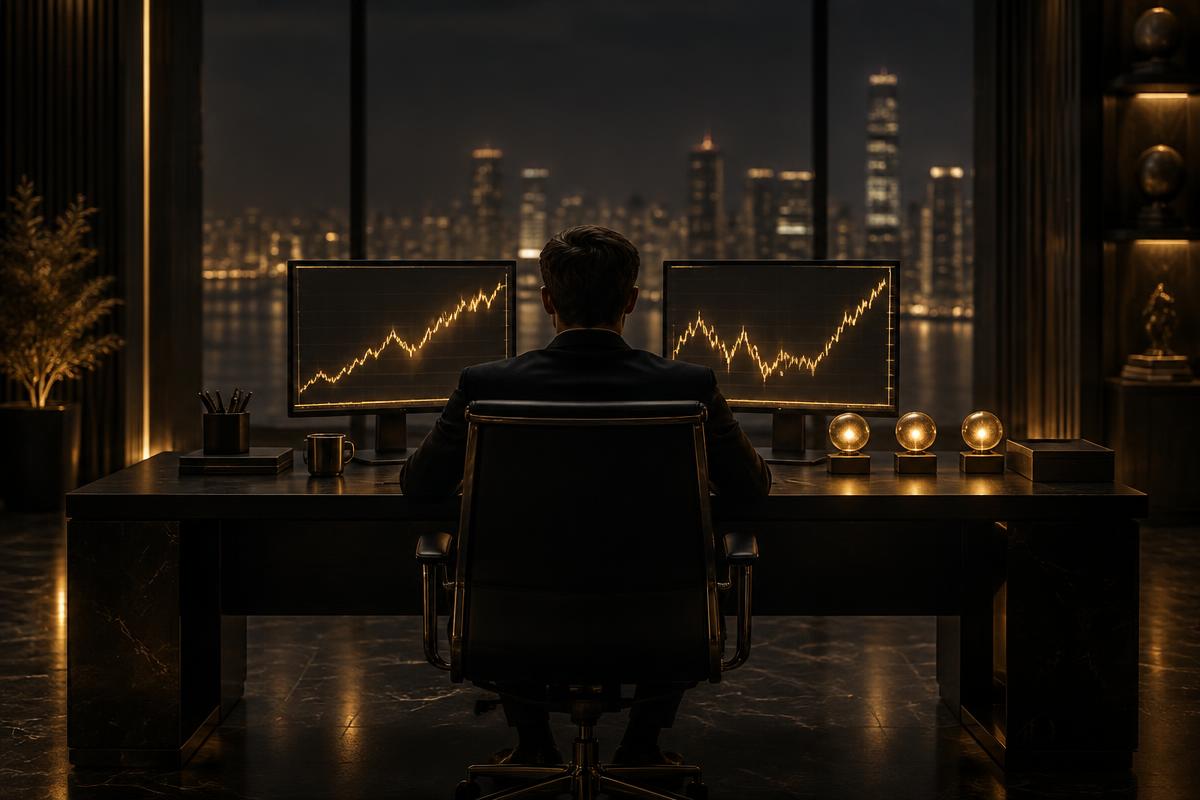 A trading workstation with progress milestones