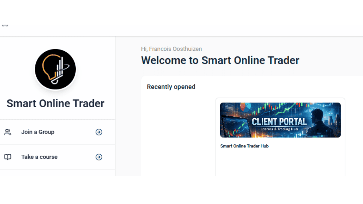 Real fintech ecosystem. Smart Online Trader Client Portal & Community Hub Login